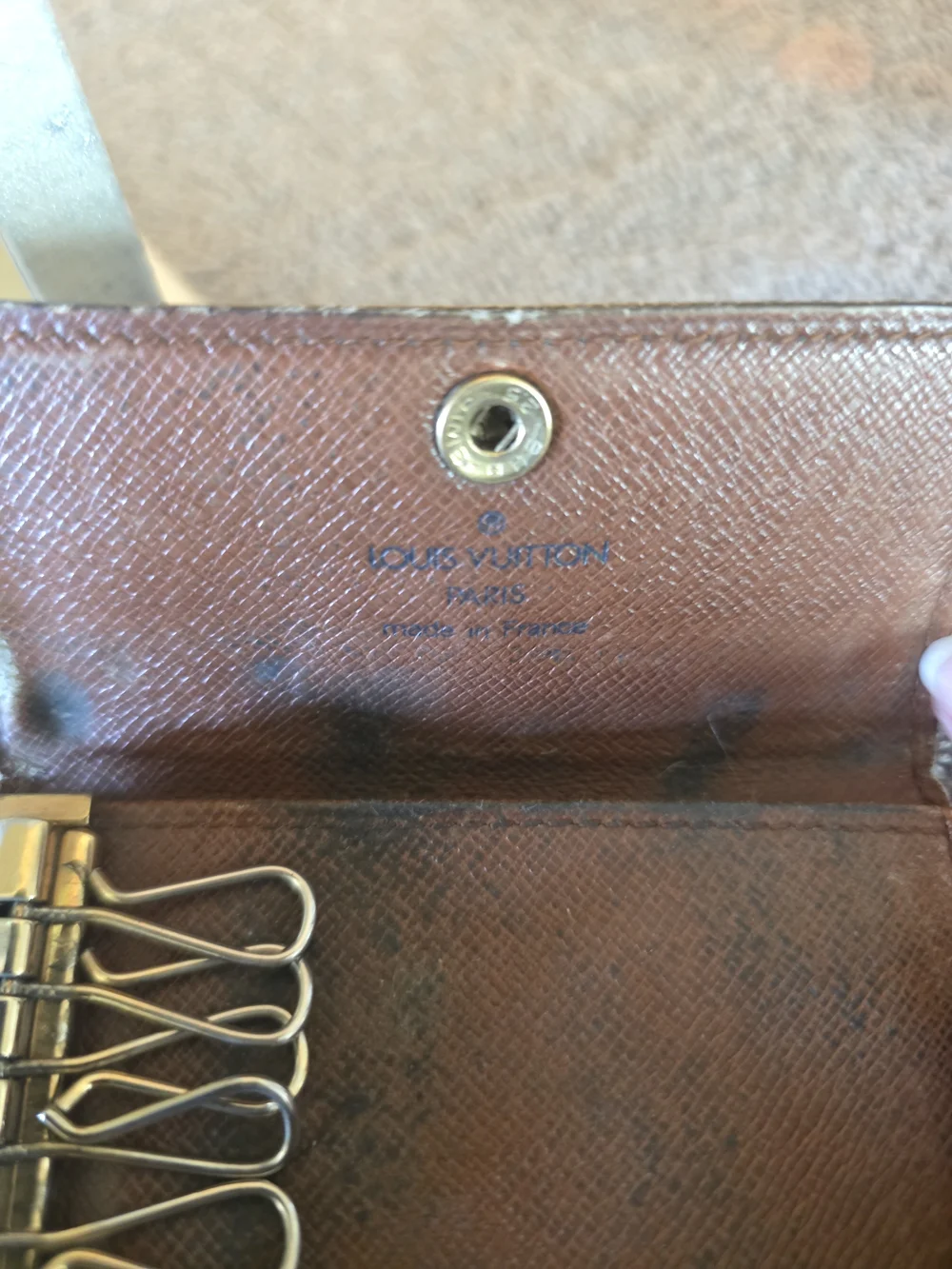 Louis Vuitton Monogram Canvas Key Pouch in Dark Brown